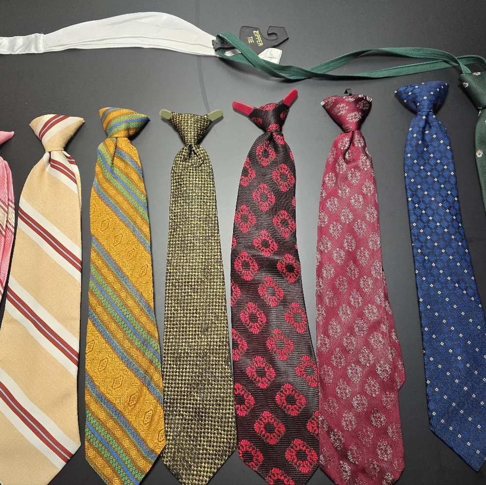 8 Elegant Multicolor Clip On Tie Set for Men Just In Time For Easter